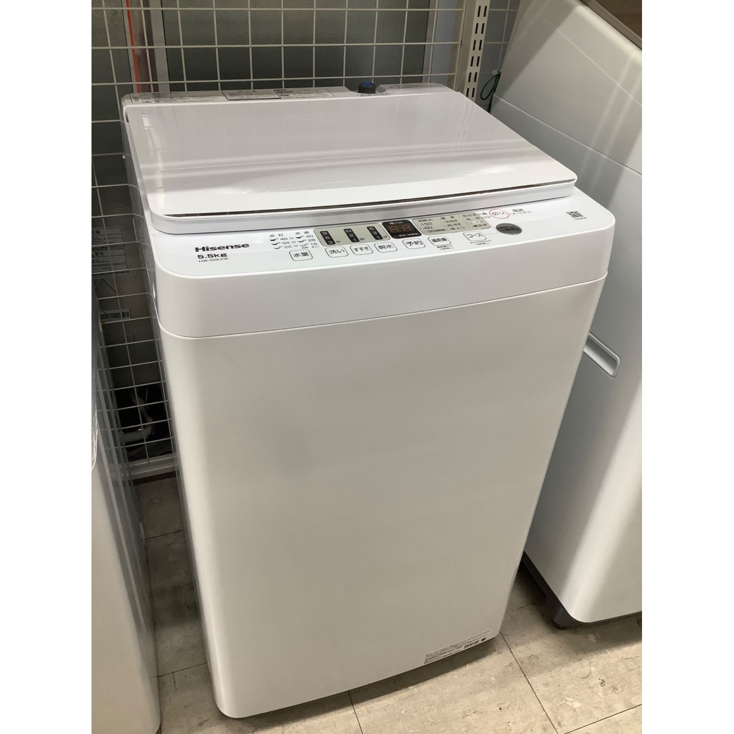 美品 ハイセンス 全自動洗濯機 5.5kg HW-55E2W 2023年製