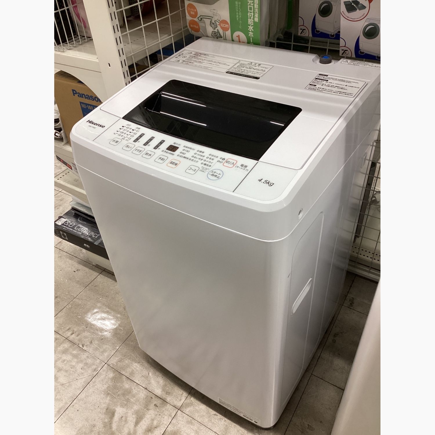 ハイセンス 2019年 全自動洗濯機 4.5kg HW-T45C 最短10分洗濯 - 洗濯機
