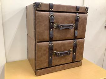 サンコウ レトロバックチェスト2段 ブラウン