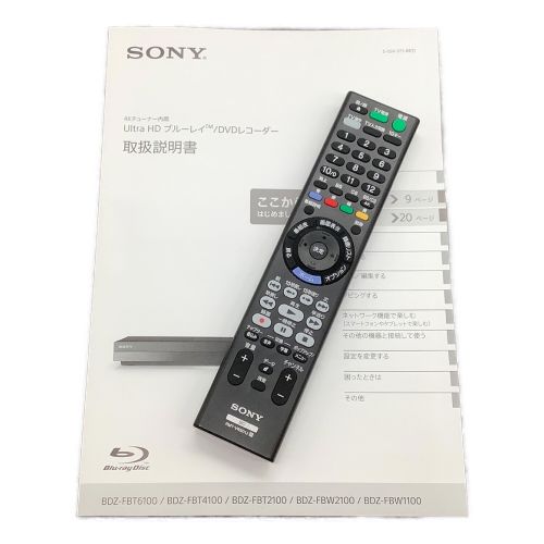 SONY (ソニー) 4K Blu-rayレコーダー BDZ-FBT2100 2022年製 3番組