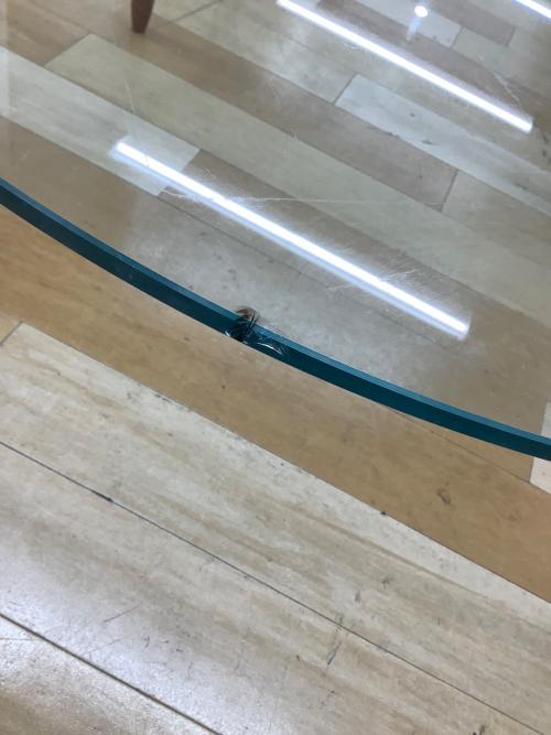 porada (ポラダ) ガラステーブル ナチュラル ガラス板にキズ有