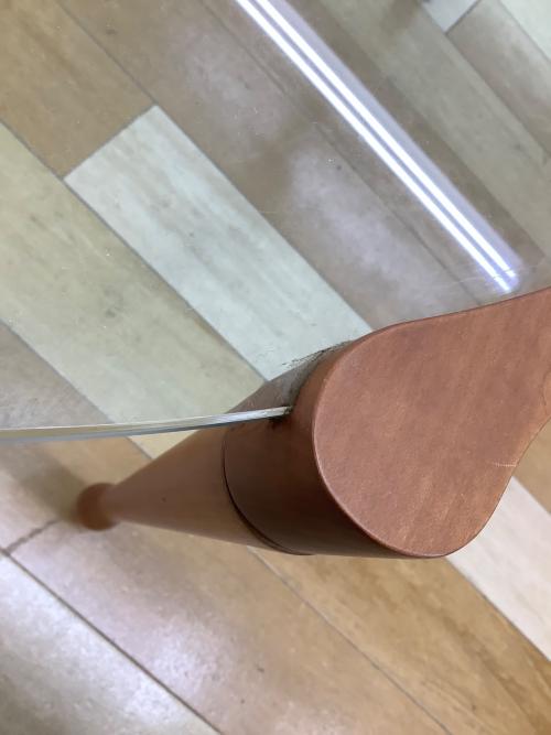 porada (ポラダ) ガラステーブル ナチュラル ガラス板にキズ有