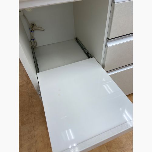 松田家具 (マツダカグ) レンジボード ホワイト モイス加工 ソフトクローズ スライド扉