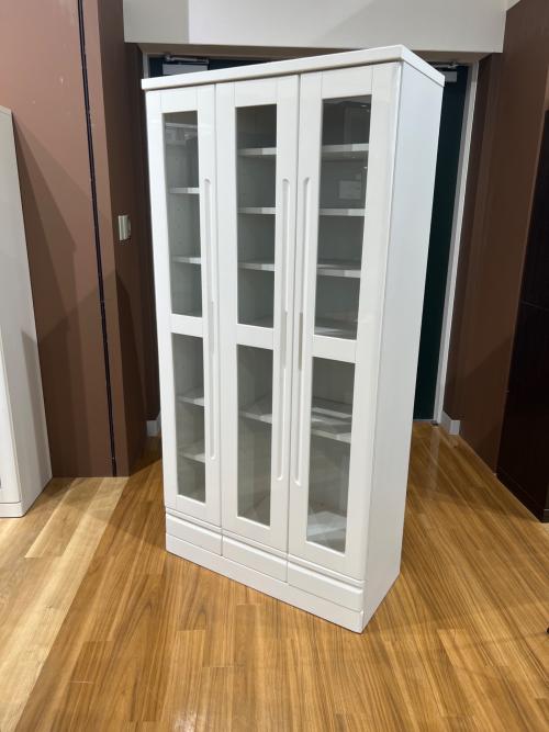 本棚 ホワイト ハイタイプ 3枚扉