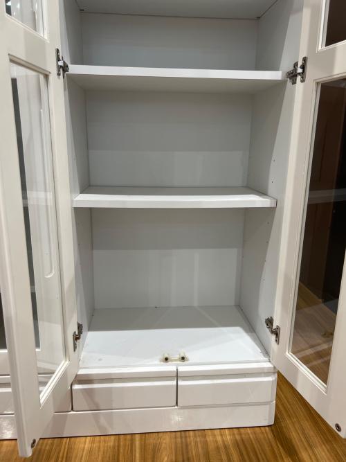 本棚 ホワイト ハイタイプ 3枚扉