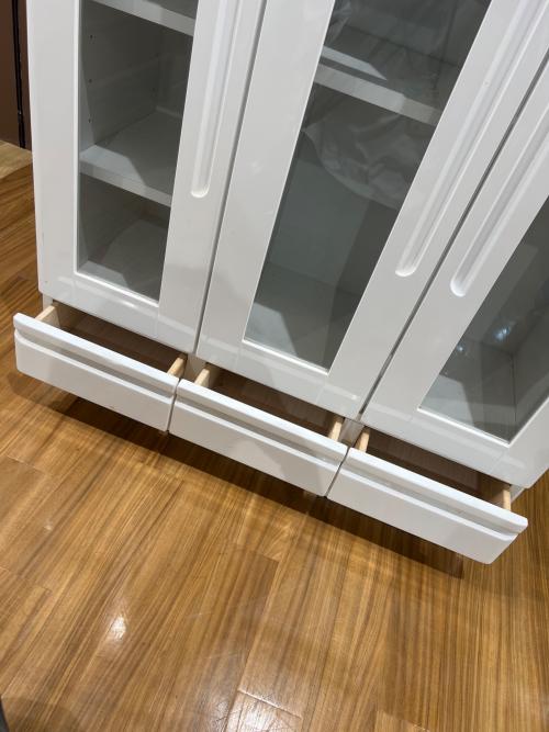 本棚 ホワイト ハイタイプ 3枚扉