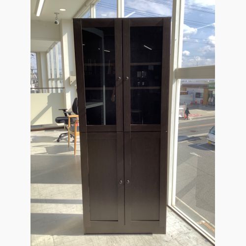 本棚 ダークブラウン 2枚扉