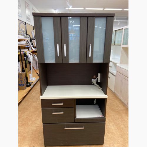 ニトリ 3枚扉 レンジボード ブラウン×ホワイト シミ・ヨゴレ有