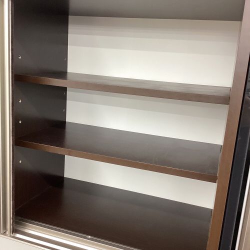 松田家具 (マツダカグ) レンジボード ダークブラウン ソフトクローズ モイス加工 スライド扉