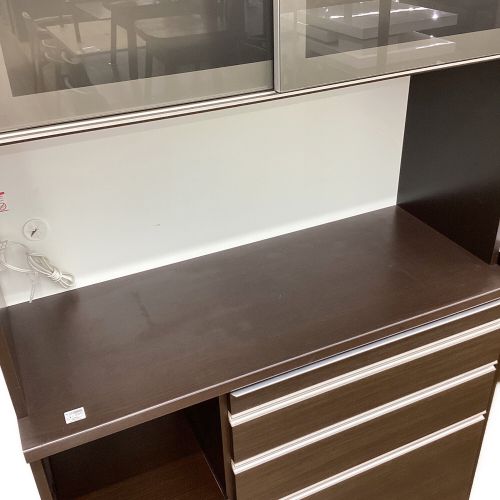 松田家具 (マツダカグ) レンジボード ダークブラウン ソフトクローズ モイス加工 スライド扉