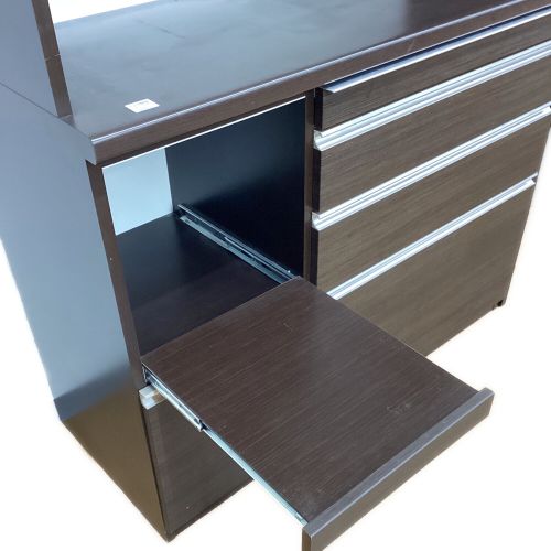 松田家具 (マツダカグ) レンジボード ダークブラウン ソフトクローズ モイス加工 スライド扉