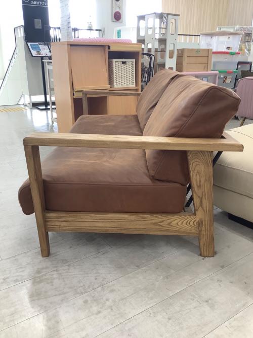 関家具 (セキカグ) 2人掛けソファー ナチュラル×ブラウン