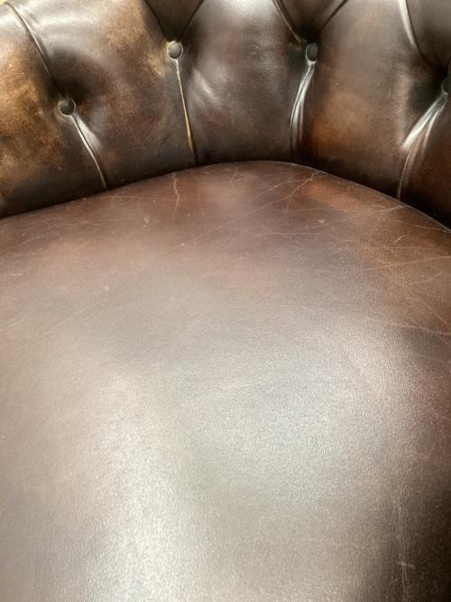 ラウンジソファー ブラウン チェスターフィールド  総革