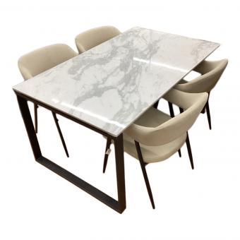 ニトリ ダイニング5点セット ホワイト セラミック天板