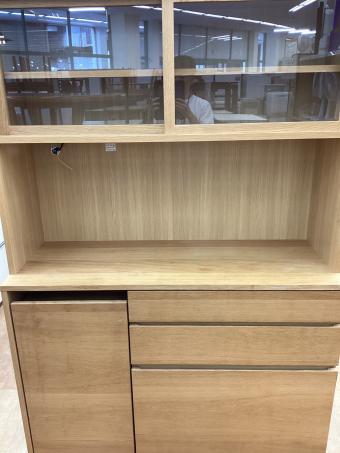 無印良品 (ムジルシリョウヒン) レンジボード ナチュラル ワゴン付 オーク材 幅120㎝