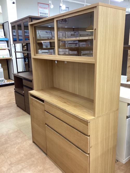 無印良品 (ムジルシリョウヒン) レンジボード ナチュラル ワゴン付 オーク材 幅120㎝