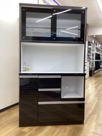 関家具 (セキカグ) レンジボード ブラック ミルコⅡ 幅105㎝