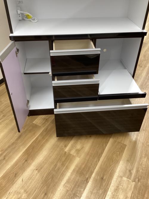 関家具 (セキカグ) レンジボード ブラック ミルコⅡ 幅105㎝