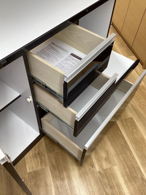 関家具 (セキカグ) レンジボード ブラック ミルコⅡ 幅105㎝