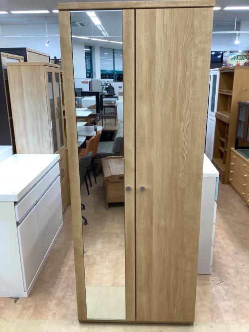 ニトリ ワードローブ ナチュラル ミラー付き