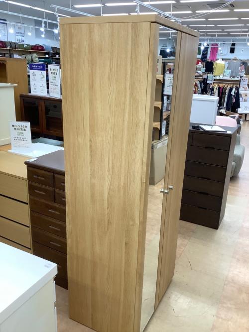 ニトリ ワードローブ ナチュラル ミラー付き