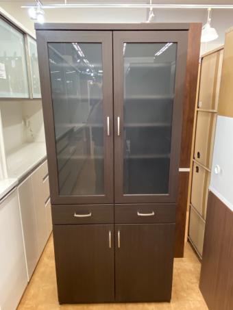 食器棚 ダークブラウン 2枚扉