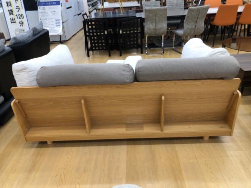 無印良品 (ムジルシリョウヒン) オーク材フレームソファー グレー×ホワイト 2021年製