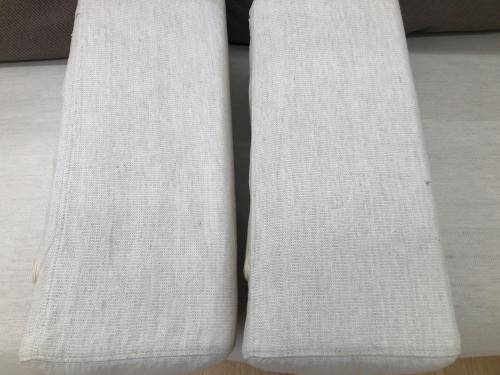 無印良品 (ムジルシリョウヒン) オーク材フレームソファー グレー×ホワイト 2021年製