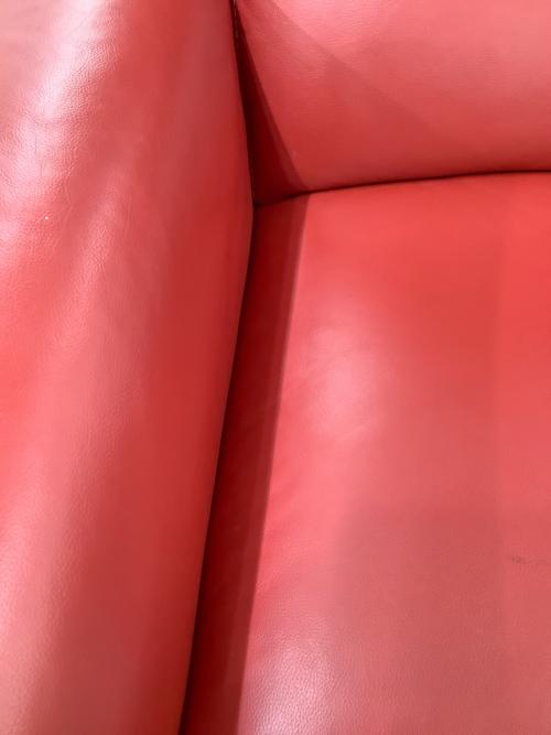 ニトリ 電動リクライニングソファー レッド 半革