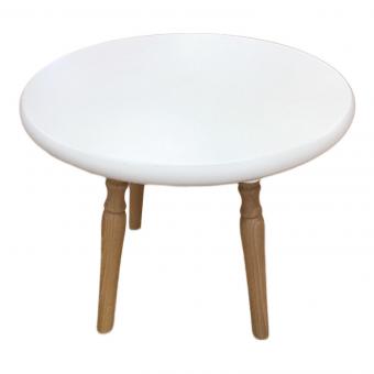 秋田木工 (アキタモッコウ) サイドテーブル ナチュラル×ホワイト EDITION BLUE