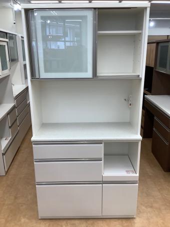 ニトリ レンジボード ホワイト 棚板1枚欠品 スライド扉 アルミナ2