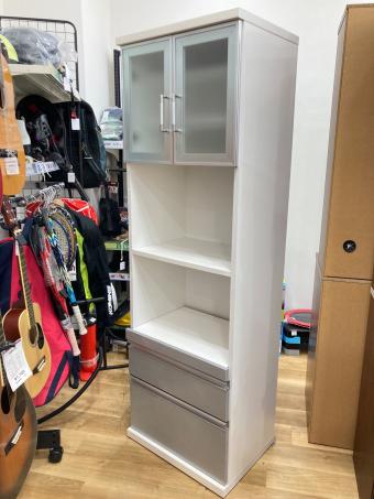 レンジボード グレー×ホワイト スリムタイプ 2枚扉