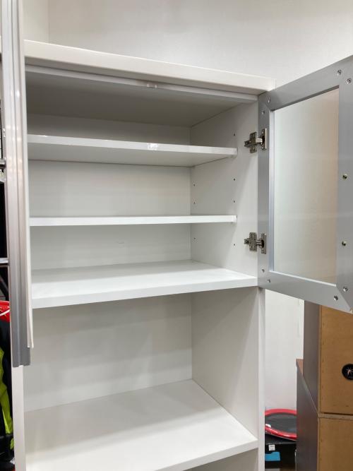 レンジボード グレー×ホワイト スリムタイプ 2枚扉