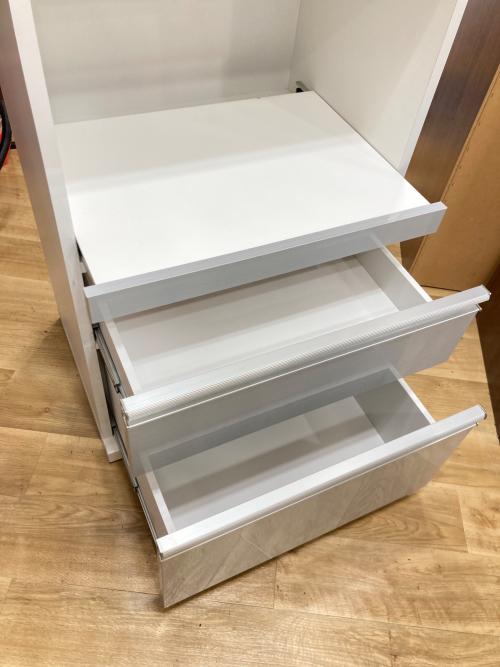 レンジボード グレー×ホワイト スリムタイプ 2枚扉