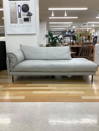 肩肘ソファー グレー 総革 CORIUM ジェローム