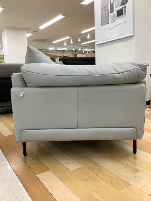 肩肘ソファー グレー 総革 CORIUM ジェローム