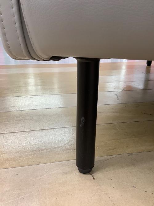 肩肘ソファー グレー 総革 CORIUM ジェローム