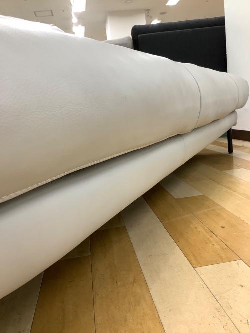 肩肘ソファー グレー 総革 CORIUM ジェローム