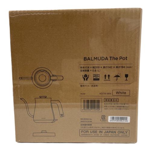 BALMUDA (バルミューダ) 電気ケトル K07A-WH 程度S(未使用品) 未使用品