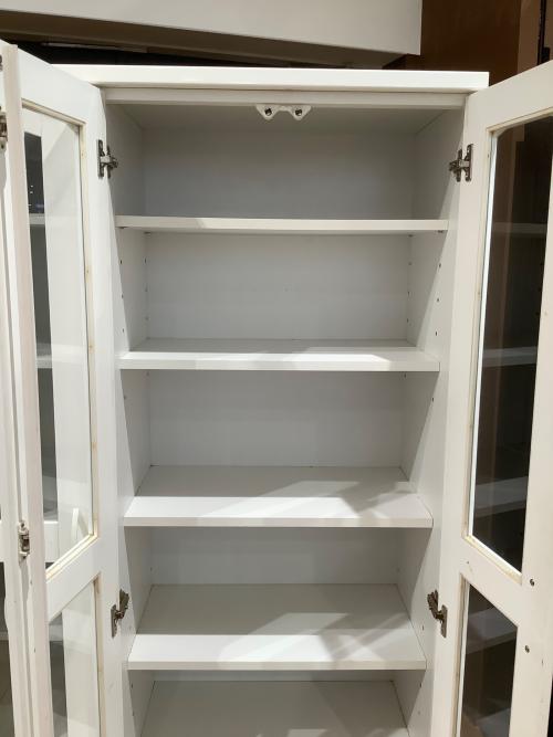 本棚 ホワイト 4枚扉 幅90×高さ180×奥行40