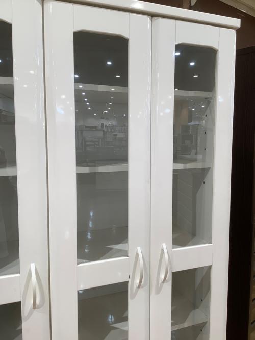 本棚 ホワイト 4枚扉 幅90×高さ180×奥行40