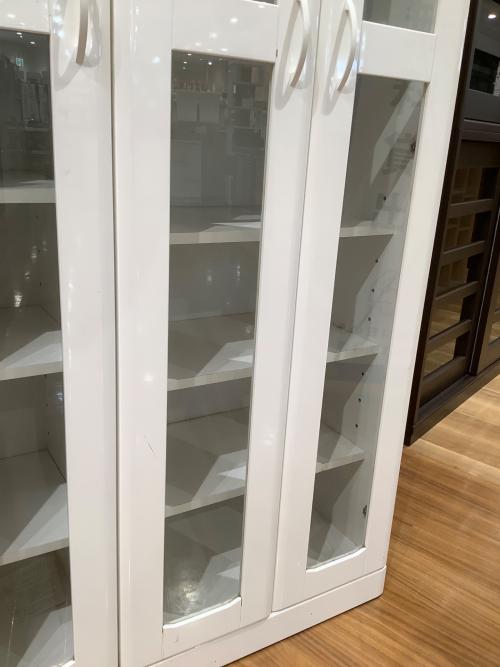 本棚 ホワイト 4枚扉 幅90×高さ180×奥行40