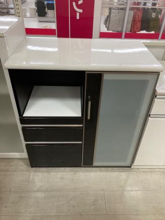 キッチンカウンター ブラック×ホワイト 1枚扉