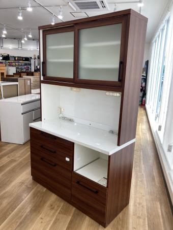 レンジボード ブラウン×ホワイト モイス加工 ソフトクローズ