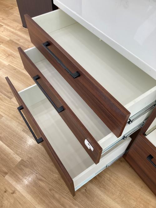 レンジボード ブラウン×ホワイト モイス加工 ソフトクローズ