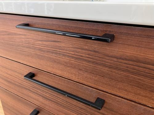 レンジボード ブラウン×ホワイト モイス加工 ソフトクローズ