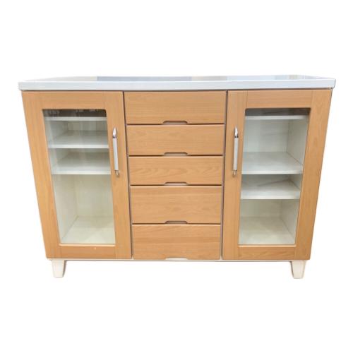 リビングボード ナチュラル×ホワイト ヨゴレ有