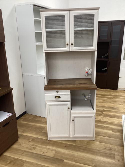 ユーアイ レンジボード アイボリー×ブラウン 2枚扉