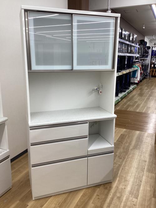 ニトリ レンジボード ホワイト スライド扉