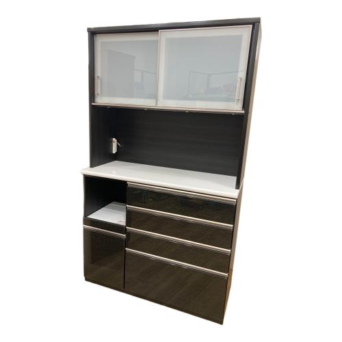 ニトリ レンジボード ブラック×ホワイト ソフトクローズ スライド扉